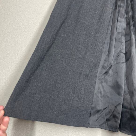Piazza Sempione 38/XS Wool Blend A-Line Midi Skirt Gray Flared Side Zip Italy - Picture 2 of 9
